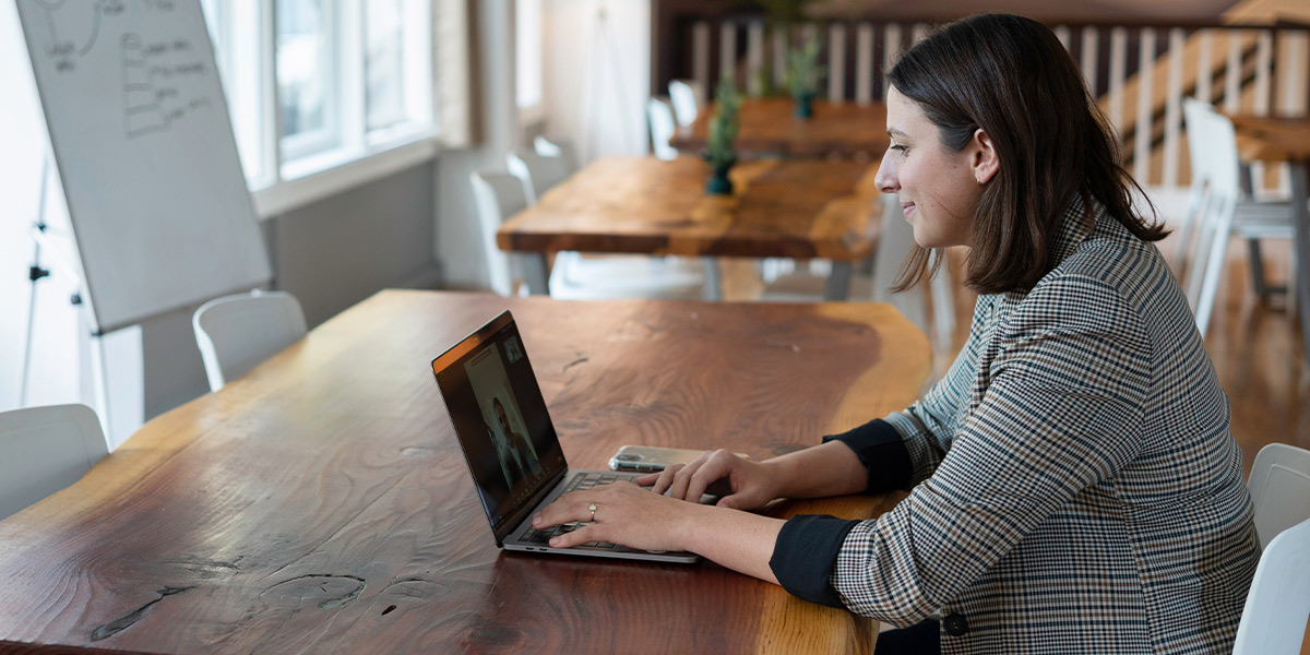 Teacher on a virtual call